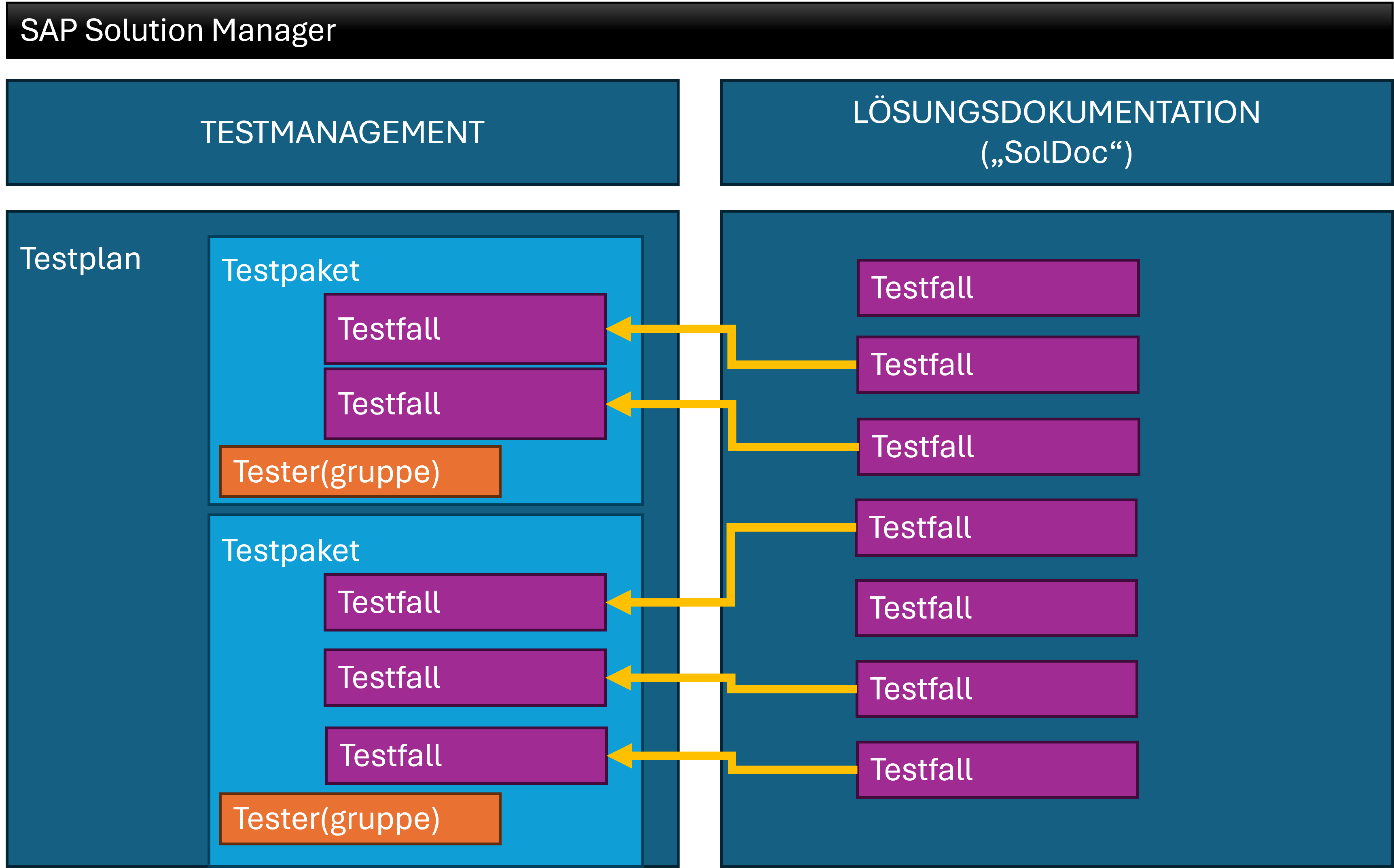 Darstellung: Testmanagement im SAP Solution Manager